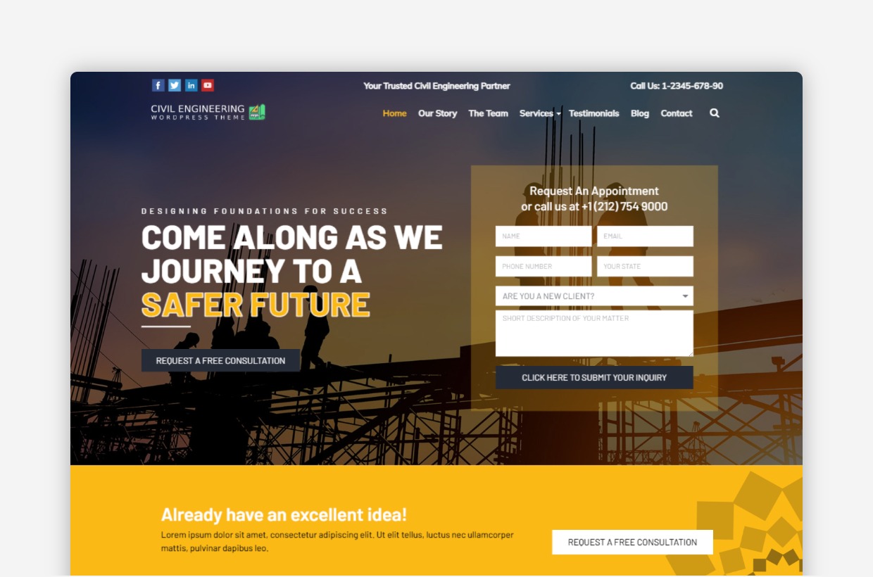 Civil Engineering WordPress Theme